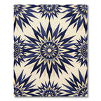 Navy and Cream Celestial Sunburst Rug