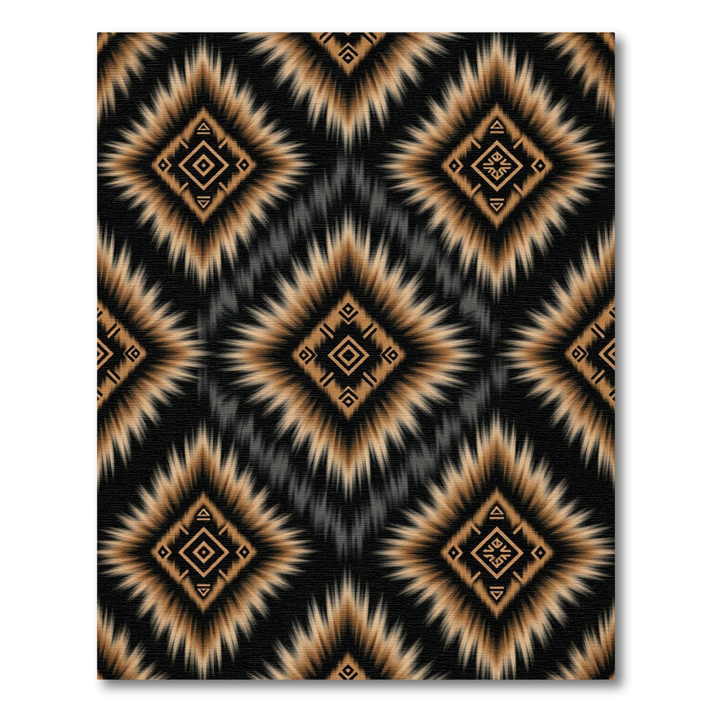 Gold Abstract Geometric Diamond Tribal Rug