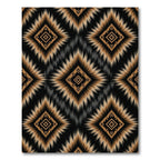 Gold Abstract Geometric Diamond Tribal Rug