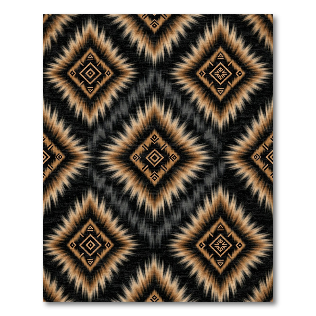 Gold Abstract Geometric Diamond Tribal Rug