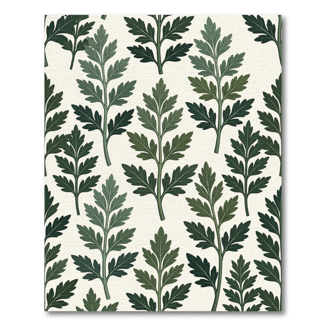 Forest Green Leaf Branch Overlay Rug