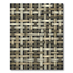 Neutral Earth Tone Woven Basket Grid Rug