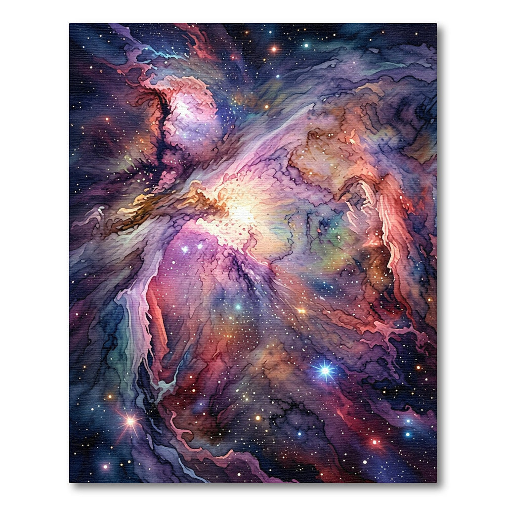 Vibrant Cosmic Nebula Swirl Rug