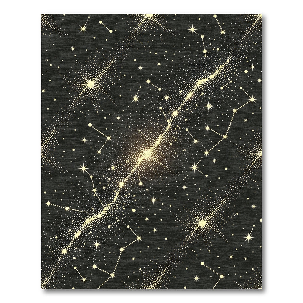 Golden Starry Night Constellation Rug