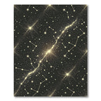 Golden Starry Night Constellation Rug
