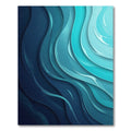 Abstract Oceanic Indigo and Teal Waves Rug