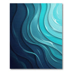 Abstract Oceanic Indigo and Teal Waves Rug