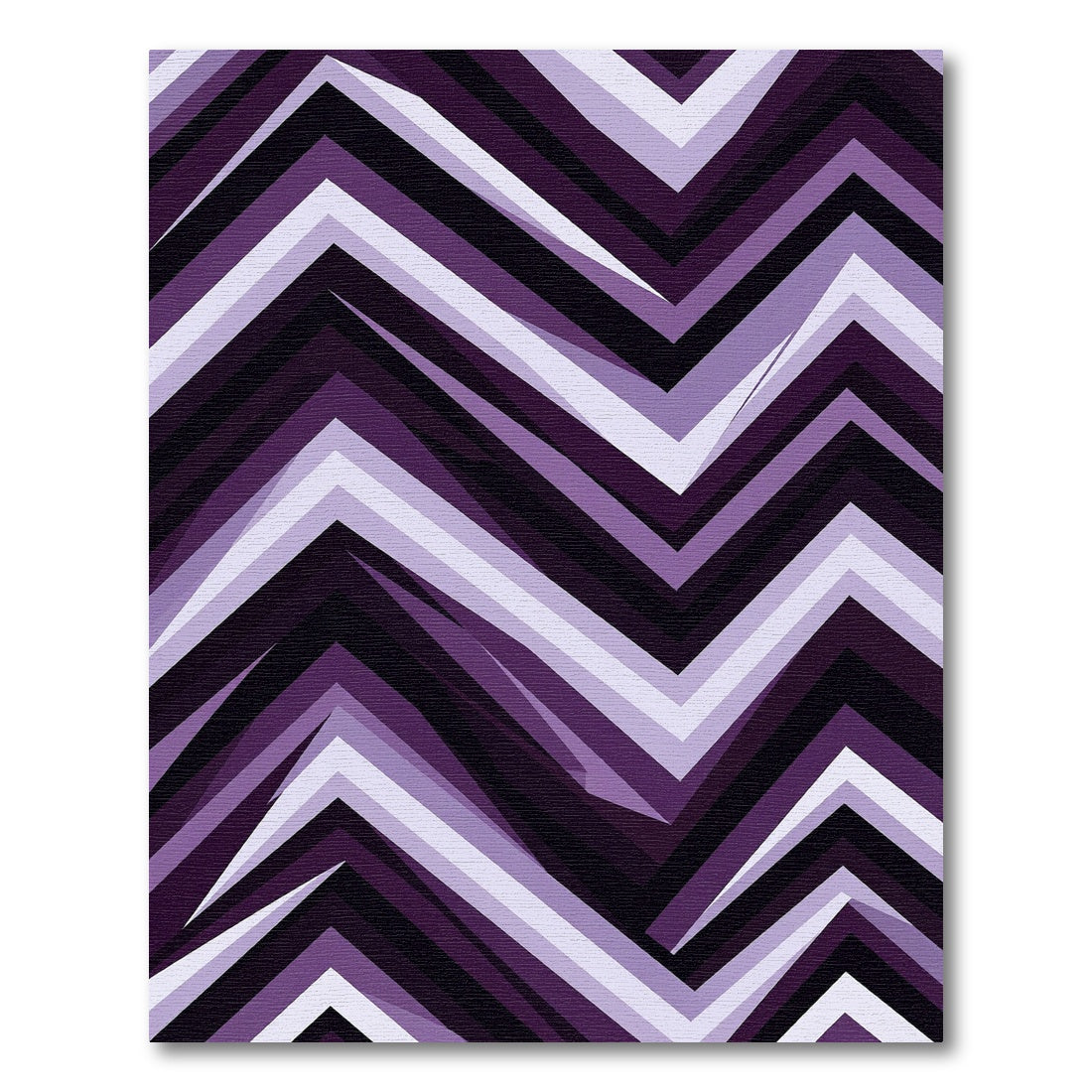 Modern Violet Geometric Chevron Zigzag Rug