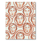 Coral Faces Abstract Contemporary Seamless Rug