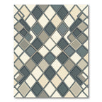 Gray Cream Diamond Interlocking Pattern Rug