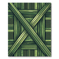 Shaded Emerald Cross Striped Geometric Rug
