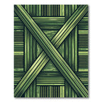 Shaded Emerald Cross Striped Geometric Rug