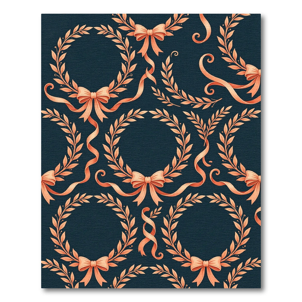 Golden Laurel Bow wreaths Rug
