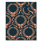 Golden Laurel Bow wreaths Rug