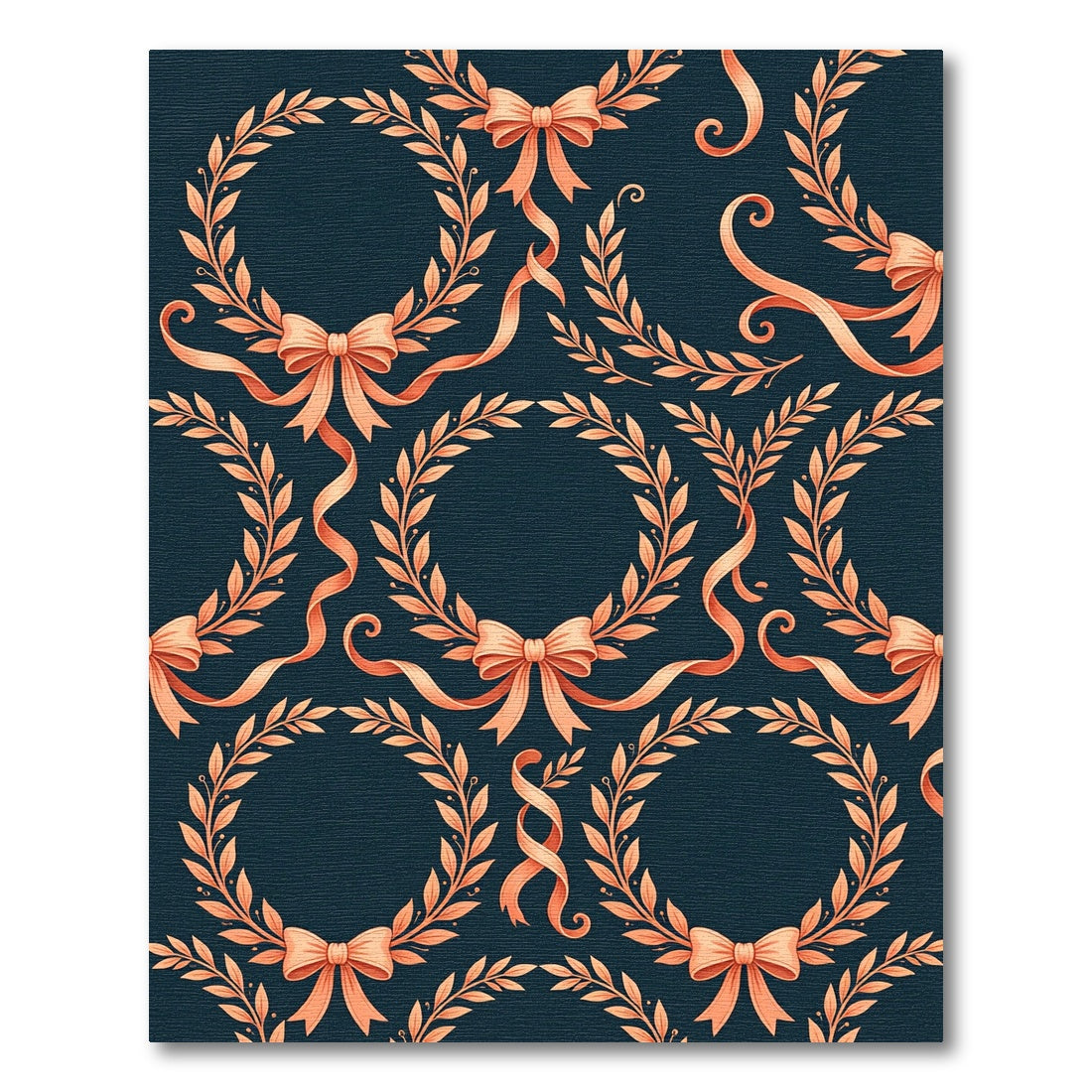 Golden Laurel Bow wreaths Rug