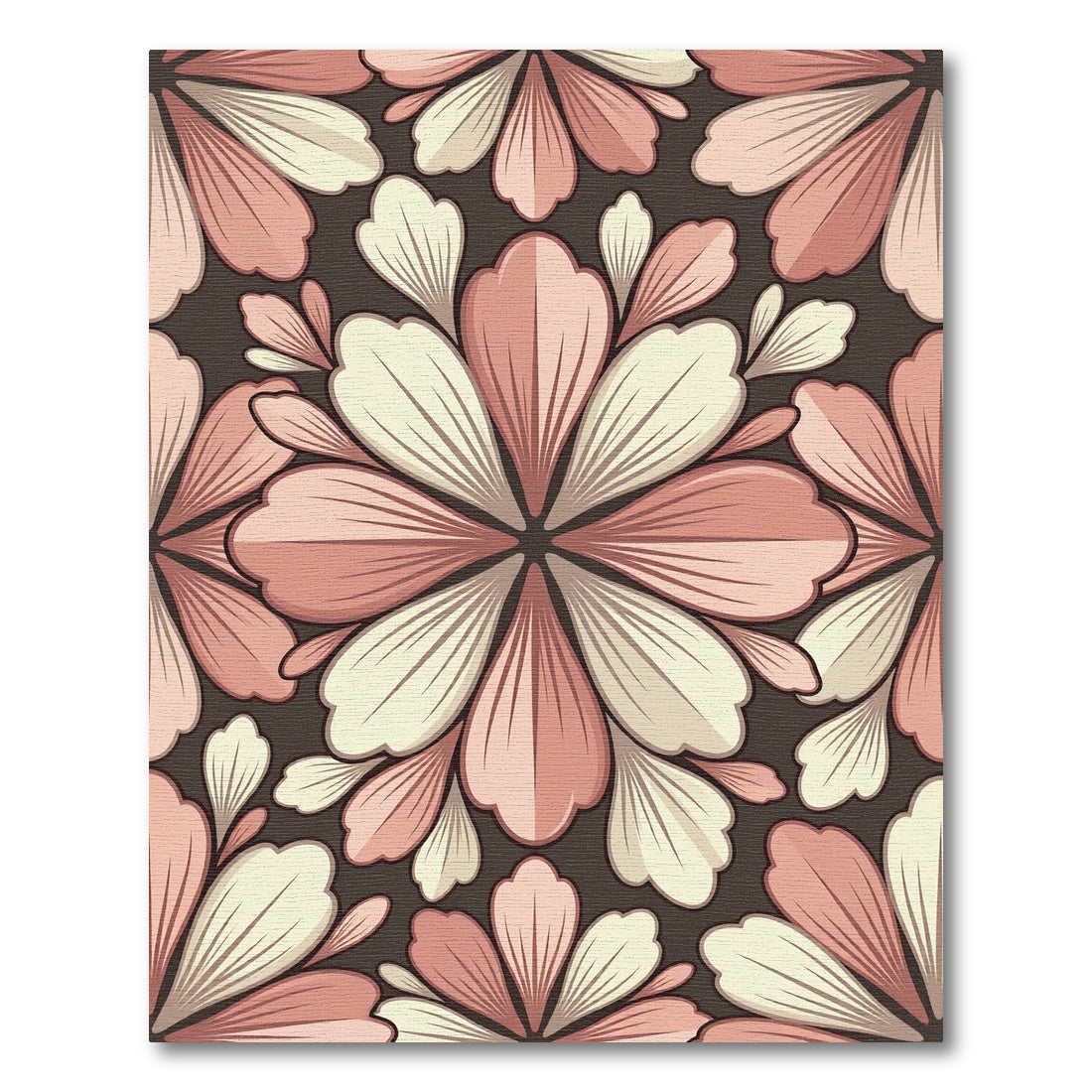 Blush and Cream Petal Medallion Rug