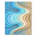 Abstract Blue and Sand Swirling Layers Rug