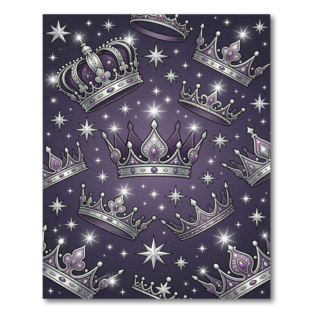 Royal Purple Crown Celestial Star Art Rug