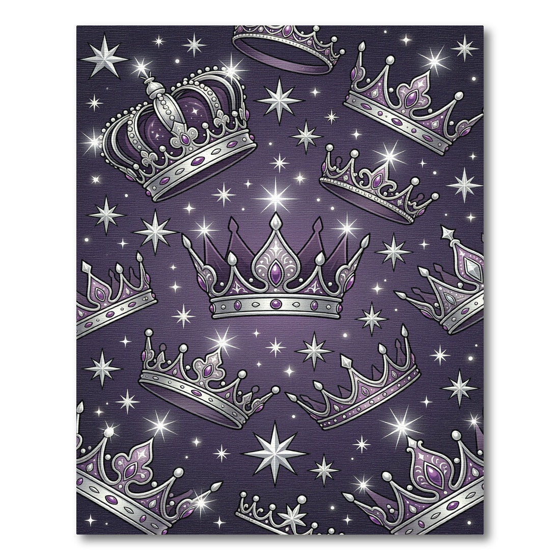 Royal Purple Crown Celestial Star Art Rug