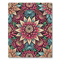 Vibrant Chintz Floral Mandala Chrysanthemum Rug