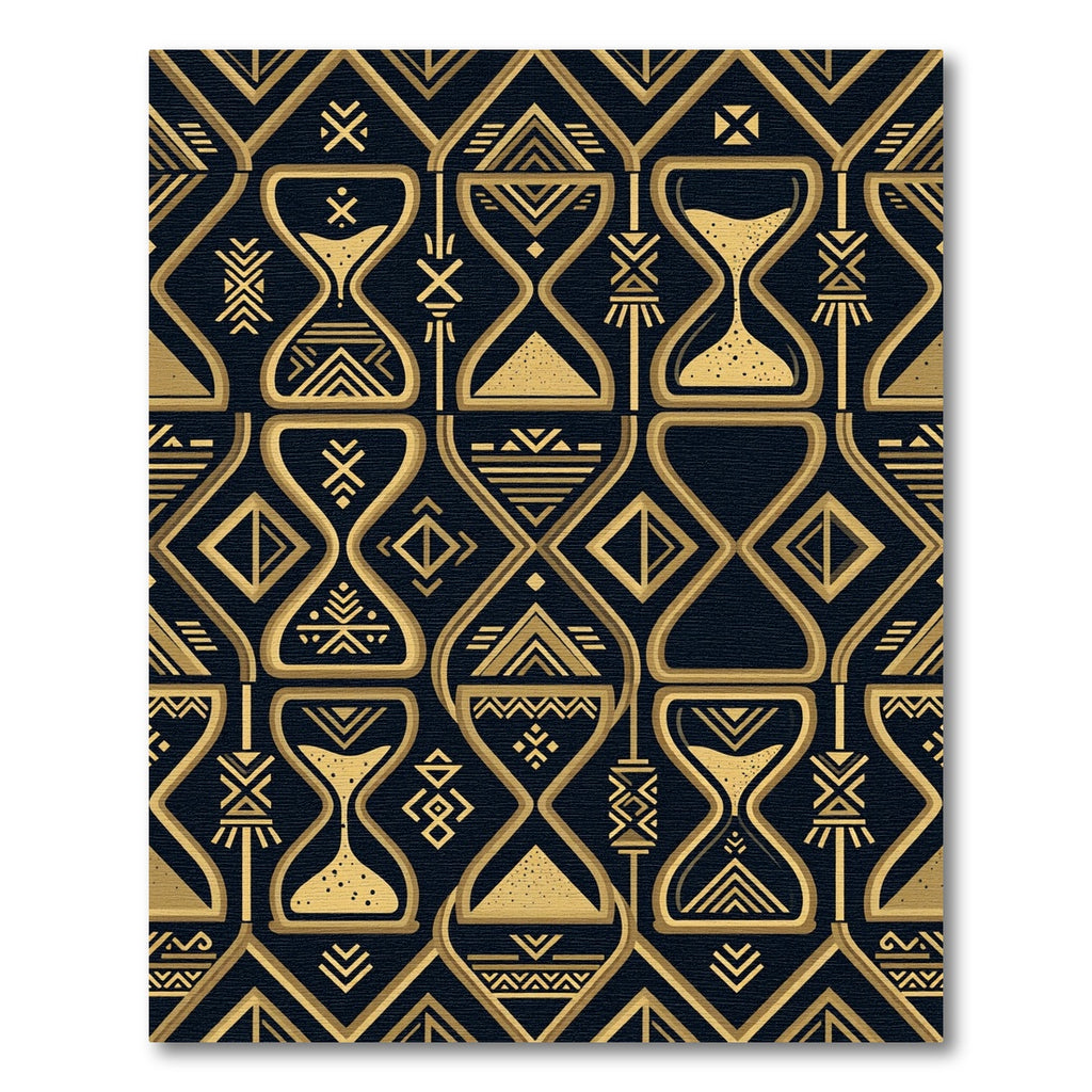 Golden Hourglass Geometric Repeat Rug