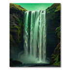 Evergreen Waterfall Cascade Landscape Rug