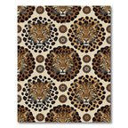 Bold Leopard Floral Roundel Tapestry Rug