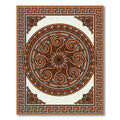 Classic Terracotta Greek Key Spiral Medallion Rug