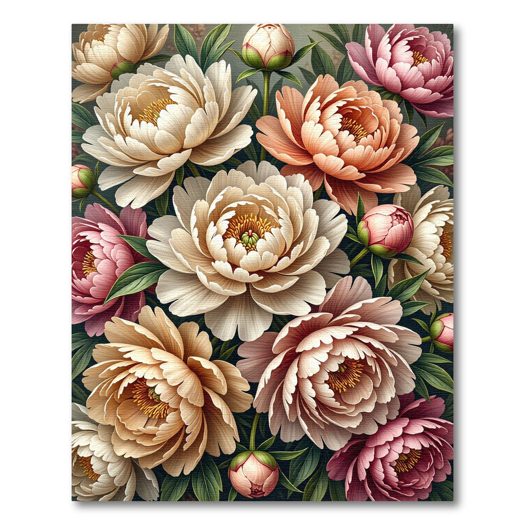 Vibrant Peony Blossom Composition Rug