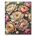 Vibrant Peony Blossom Composition Rug