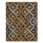 Luxurious Gold And Silver Paisley Swirl Rug