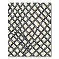 Distressed Charcoal Intersecting Lattice Grid Rug
