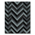 Modern Slate Gray Chevron Geometric Rug