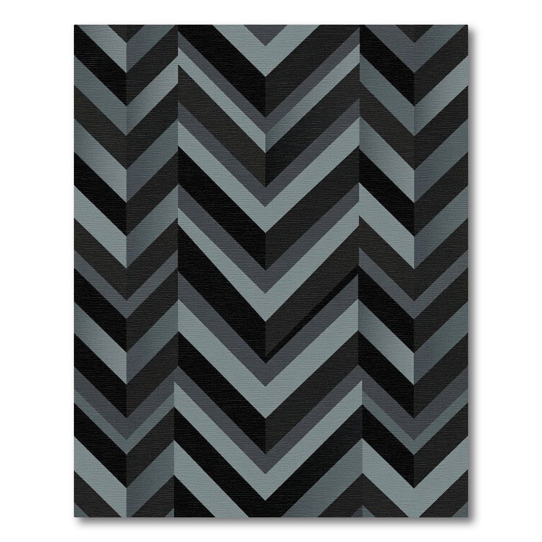 Modern Slate Gray Chevron Geometric Rug