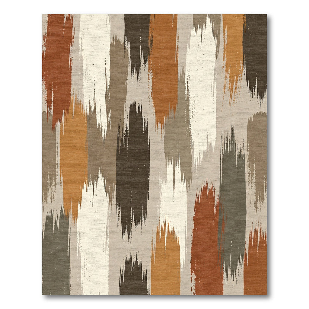 Rustic Earthy Brushes Vertical Strokes Rug