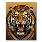 Fierce Orange Tiger Roaring Portrait Rug