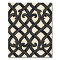 Elegant Monochromatic Iron Scrollwork Interlace Rug