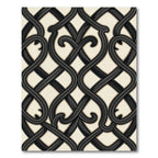Elegant Monochromatic Iron Scrollwork Interlace Rug