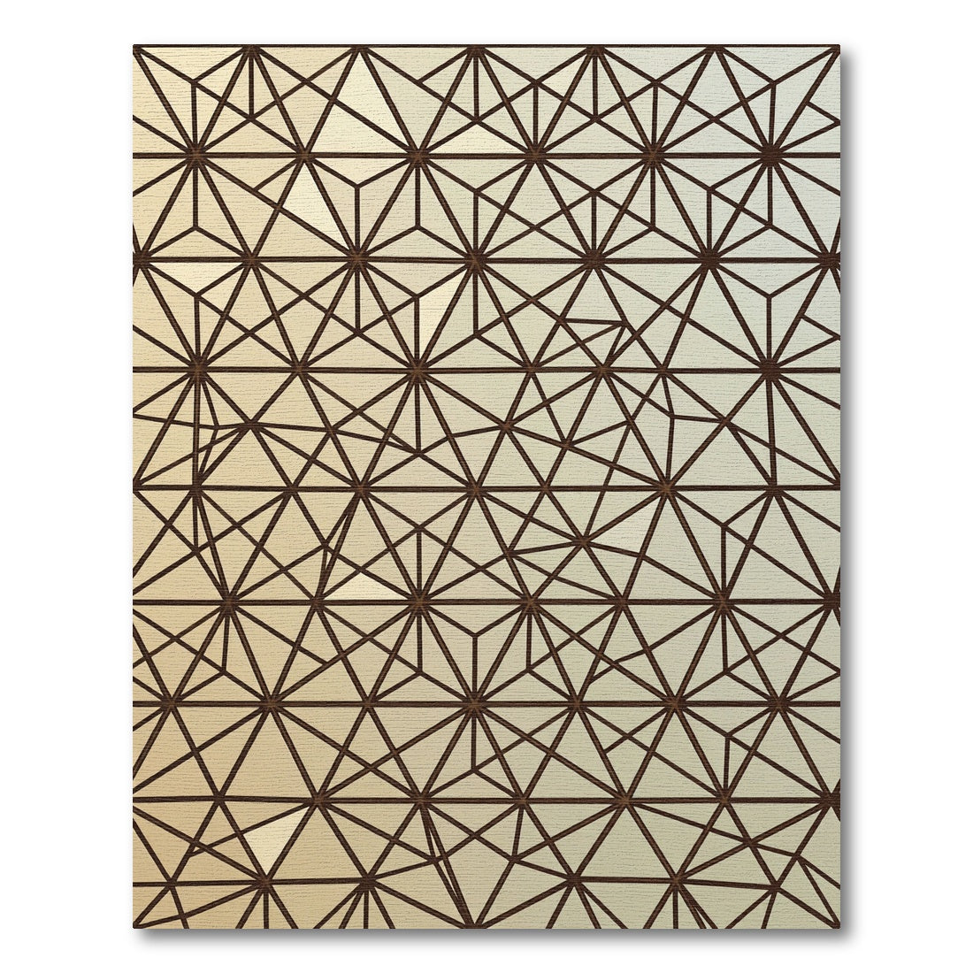 Golden Geometric Triangulated Abstract Lines Rug