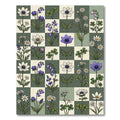 Sage Green Checkerboard Wildflower Meadow Rug