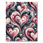 Pink Watercolor Heart Swirls Rug