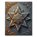 Ornate Metallic Starburst Medallion Rug