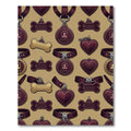 Burgundy Dog Tag Collar Seamless Illustration Rug