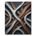 Modern Grey and Walnut Overpass Streamline Rug