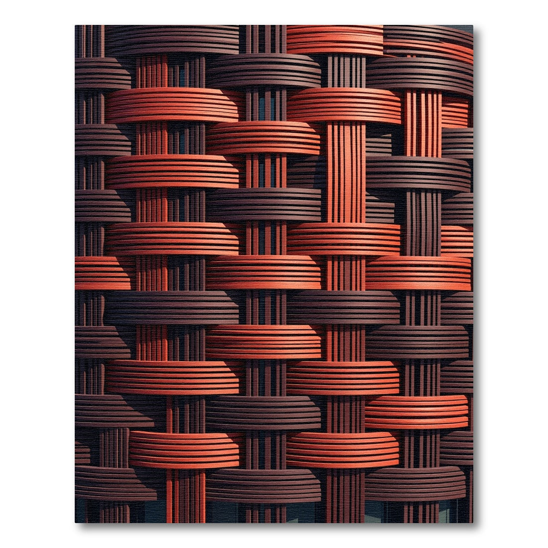 Woven Baskets Terracotta Brown Texture Rug