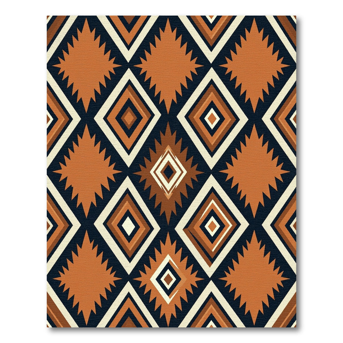 Earthy Terracotta Geometric Sunburst Rug