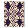Sophisticated Burgundy And Beige Argyle Rug