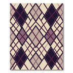 Sophisticated Burgundy And Beige Argyle Rug