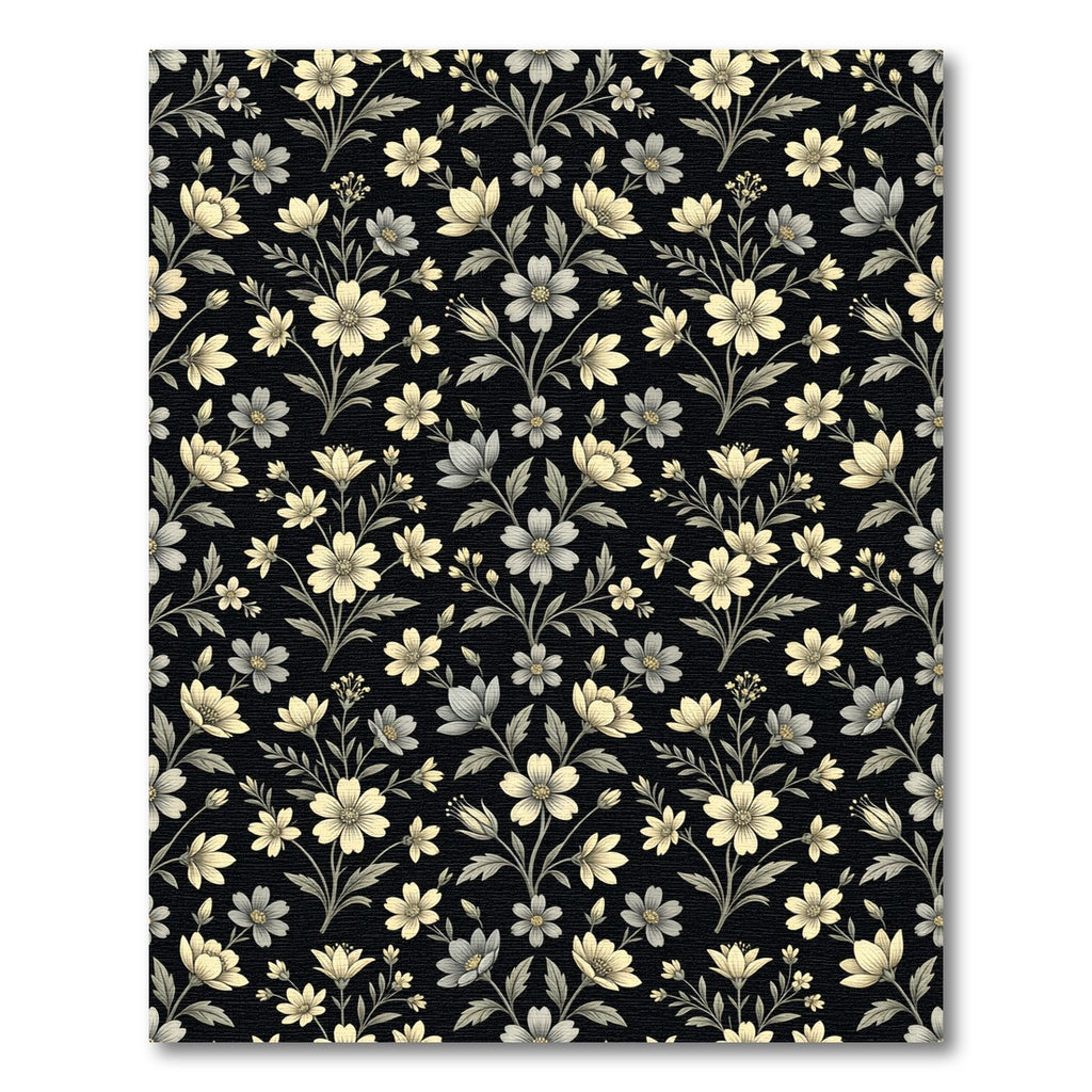 Cream Grey Floral Vine Composition Rug