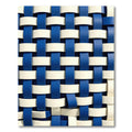 Modern Navy and Cream Woven Grid Rug